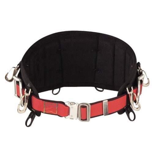 Remen za pozicioniranje Miller - work position belt 522 sa naslonom širokim 200 mm osigurava povećanu udobnost i smanjenje zamora prilikom dugotrajnog rada. Na samom naslonu su praktične omče na koje se može pričvrstiti razna dodatna oprema, kao što su torbice za alat, držač za tekućinu i sl.
Moguće pričvršćivanje ramenih remena, kako bi se umanjilo opterećenje korisnikovih kukova.