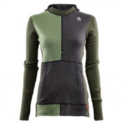 104078-284 Aclima WarmWool ženska hoodie dugih rukava sa zipom prednja strana