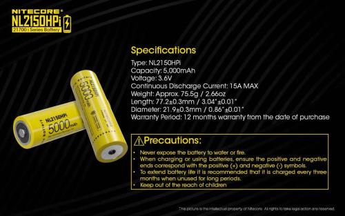 Nitecore NL2150HPi punjiva baterija Unimex