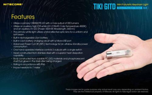 Nitecore TIKI GITD BLUE privjesak svjetiljka Unimex