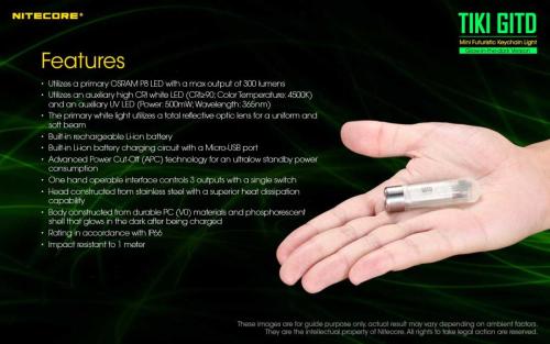 Nitecore TIKI GITD GREEN privjesak svjetiljka Unimex-Outdoor